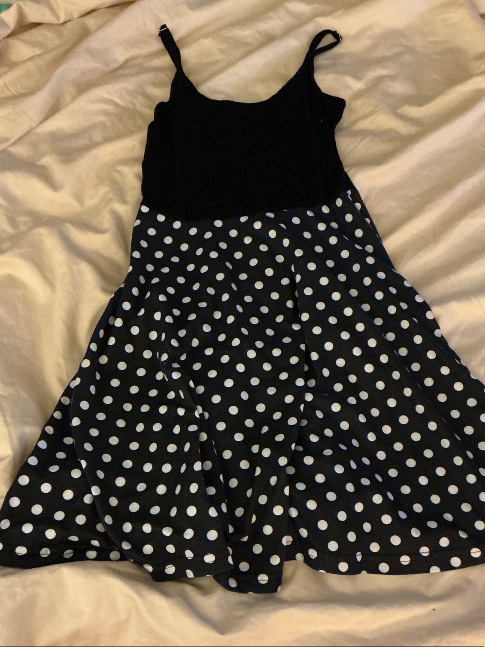 Acevog Black and White Polka Dot Skater Dress